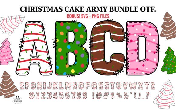 Christmas Cake Army Bundle: A Festive Font for Editorial Design