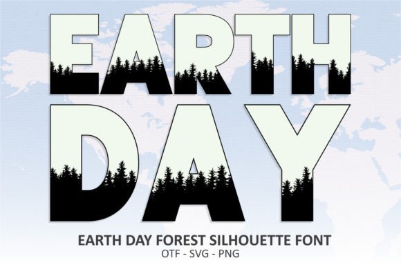 Earth Day Forest Silhouette Font for Impactful Digital Campaigns