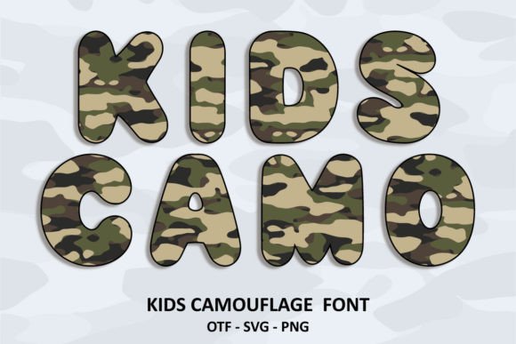 Kids Camouflage Font for Web Design
