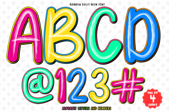 Rainbow Dolly Neon: A Vibrant Font for Digital Creativity