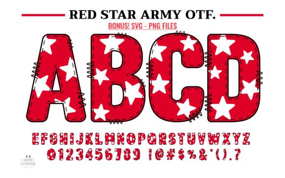 Red Star Army Font for Creative Crafters